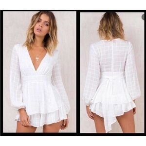 Princess Polly Dear Diamond Playsuit - White
